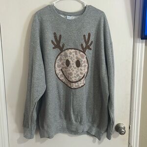Christmas / Reindeer Grey Crewneck